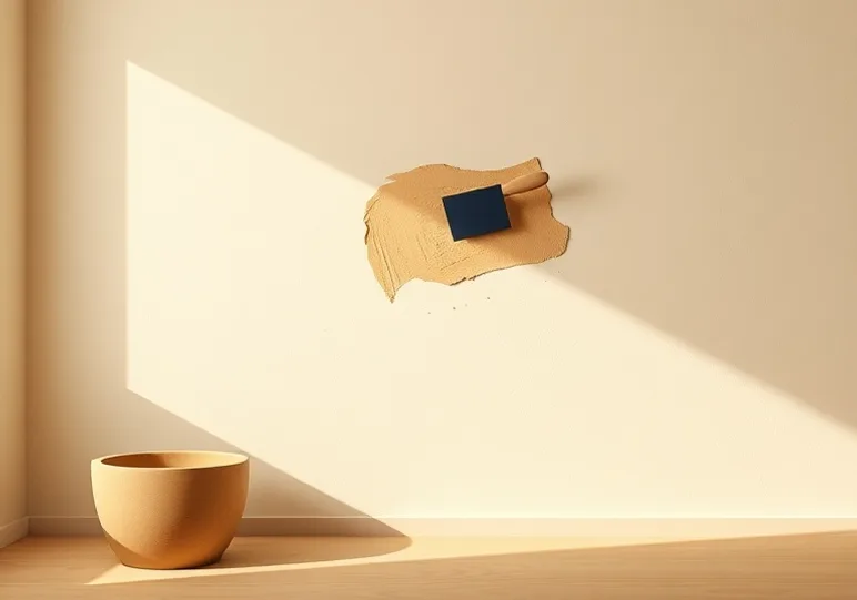 Application d'un enduit décoratif à la lisseuse sur un mur